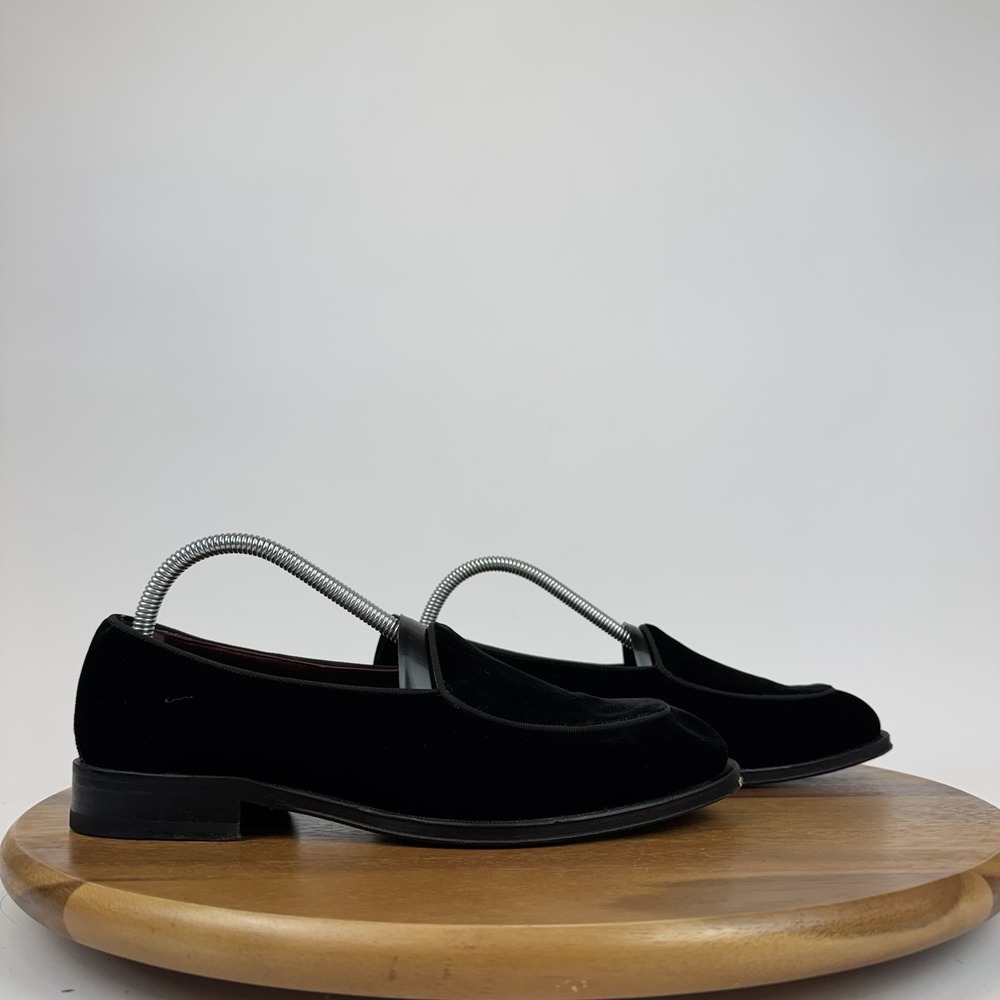 Mens Suitsupply Black Classic Velvet Slip On Casual Loafers Shoes‎ Size EU 40